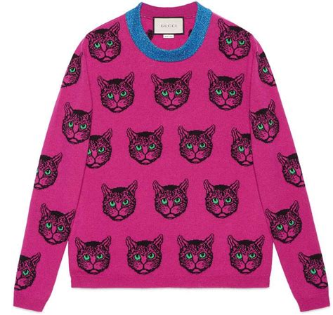 gucci mystic cat ss 2018 crewneck|Sweaters .